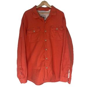 Tommy Bahama Relax Button Down Long Sleeve Shirt 100% Cotton Orange Men’s XLT‎